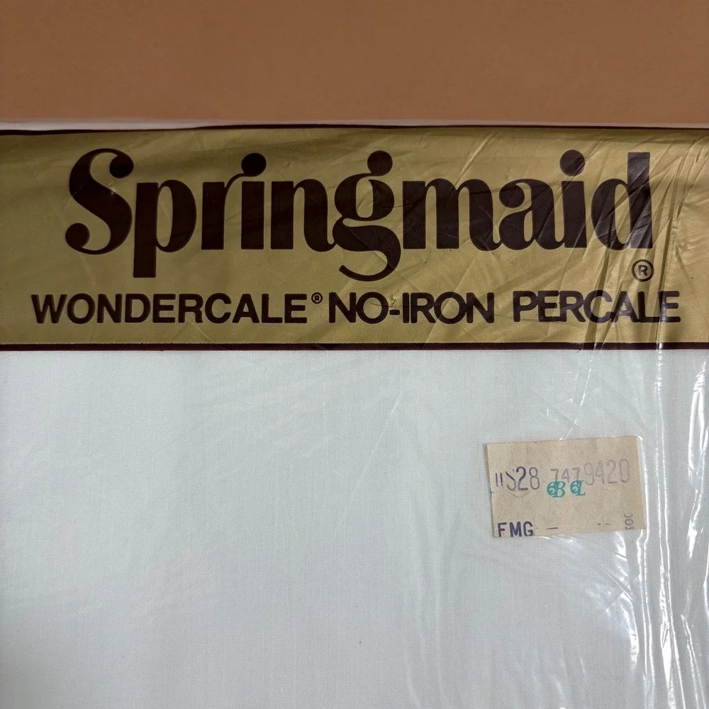 Springmaid Wondercale White Double Flat Sheet No-Iron Percale 81x96 NOS